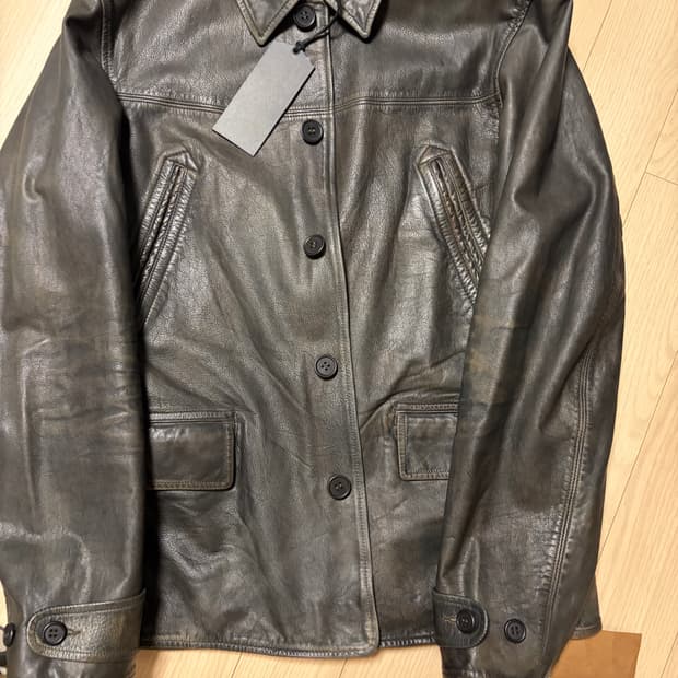 [새제품, M] rrl 인디고 레더 카코트