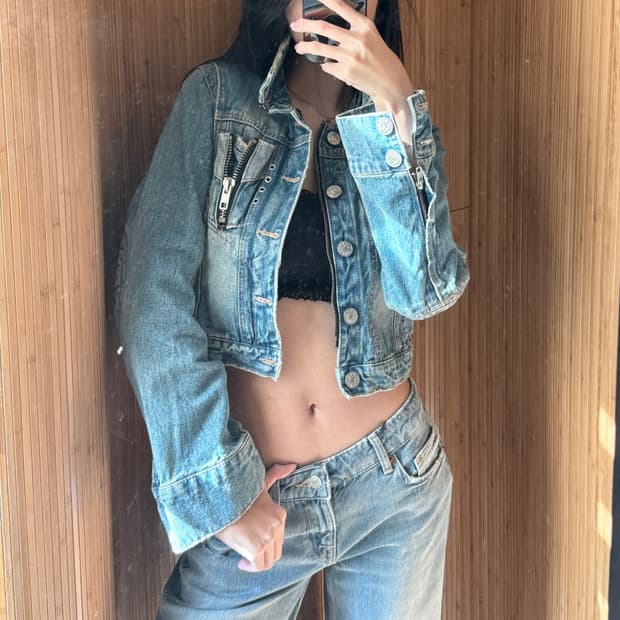 빈티지 데님 4-way 자켓 (조끼 호환 가능) 