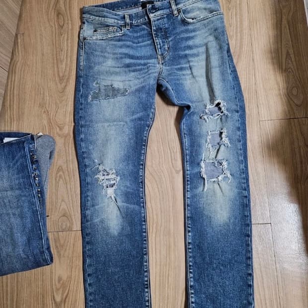 생로랑 데미지 데님 디스진 32