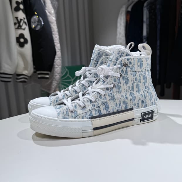 42 / 디올 B23 오블리크 하이탑 데님 스니커즈