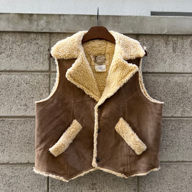 1980s OZARK AMERICAN 스웨이드레더 쉐르파베스트