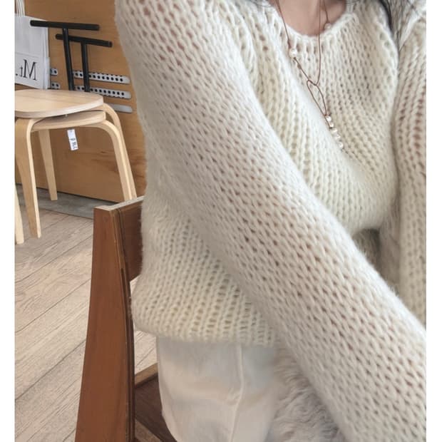 인더바즈 롱보울니트 아이보리