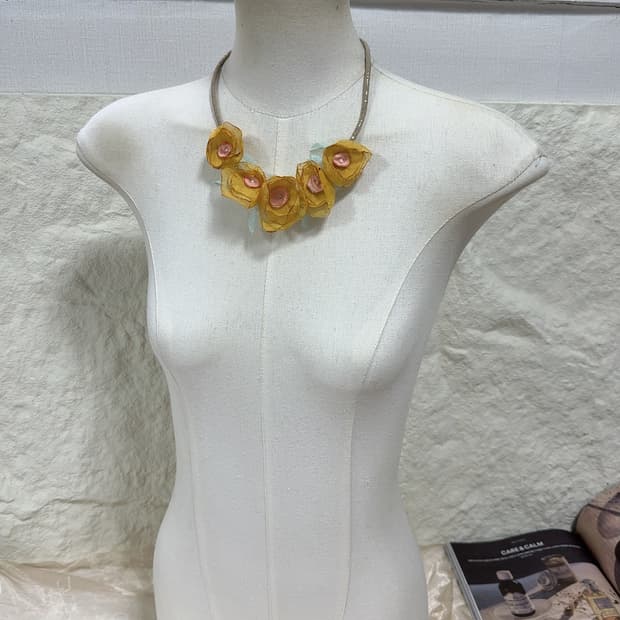 빈티지 망사 꽃 목걸이