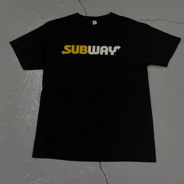 저지스(Jerzees) SUBWAY 블랙 빈티지 반팔 티셔츠