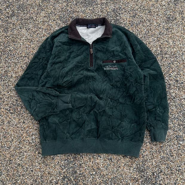 Kansai yamamoto 하프 집업 벨벳 그린