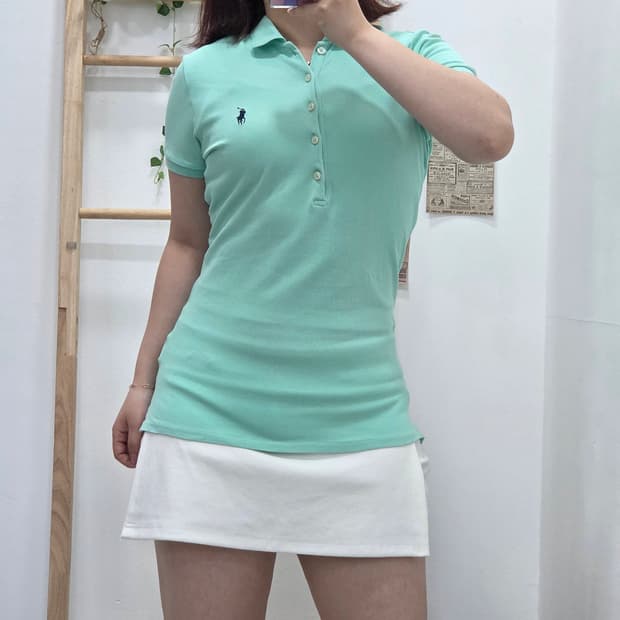 [프립]M/슬림 딱붙핏 폴로 랄프로렌 민트색 카라티