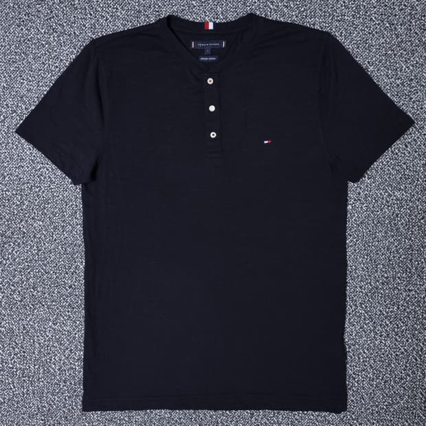 [무료배송][100]타미힐피거 남성용 헨리넥 반팔티