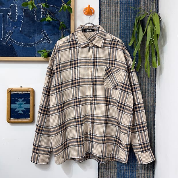 KUTIR   Loose-Fit Flannel Shirt