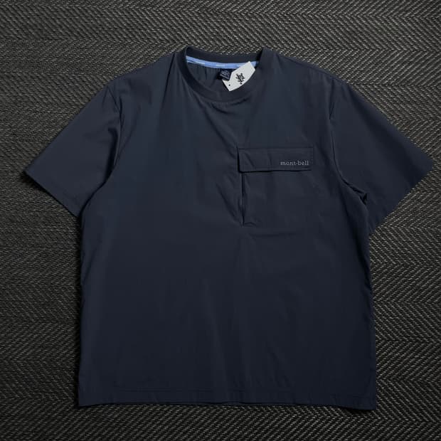 몽벨 아치로고 나일론 포켓 반팔 우븐 웜업o 4199