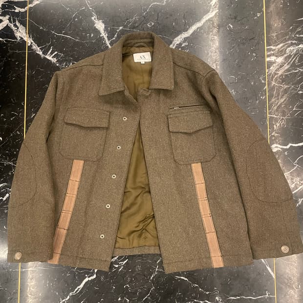 아르마니 익스체인지 올리브그린 울 자켓