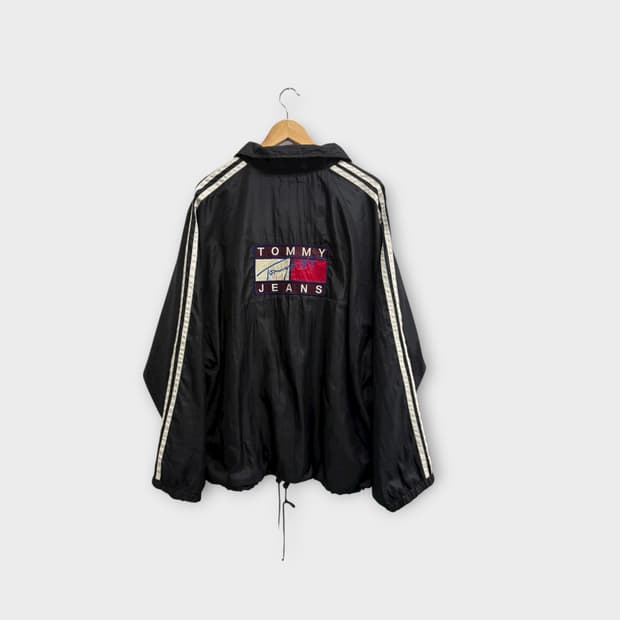 90‘s 타미힐피거 빅로고 블랙 바람막이 XL