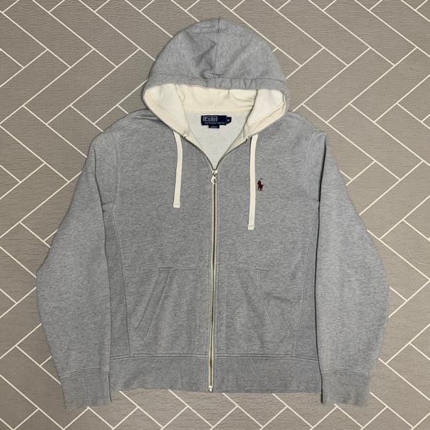폴로 그레이 후드집업