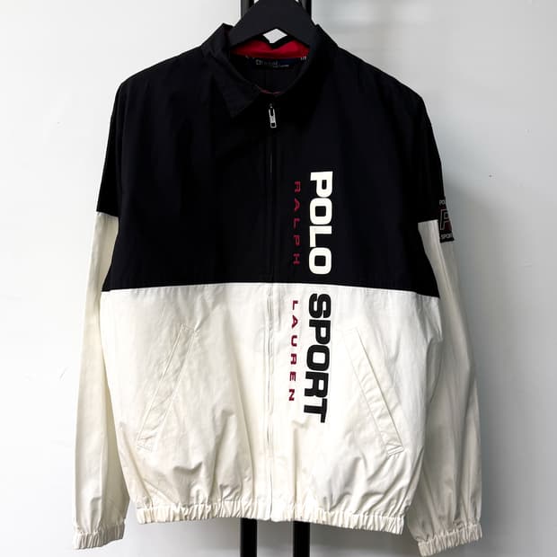 폴로스포츠 90s 스펠 로고 컬러블록 자켓