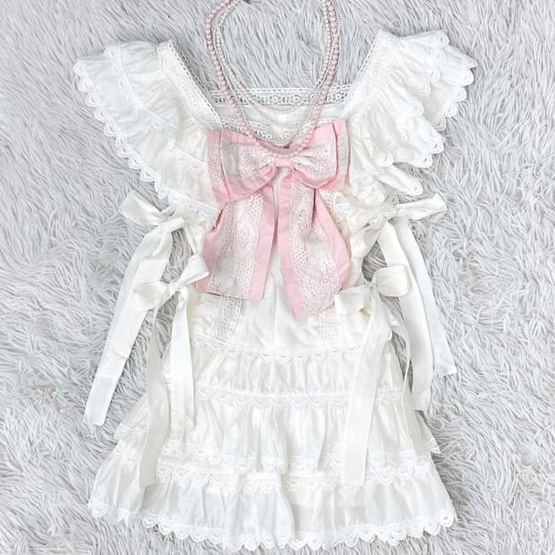 일브 일본 빈티지 stc 화이트 달천 엔젤 레이스 블라우스