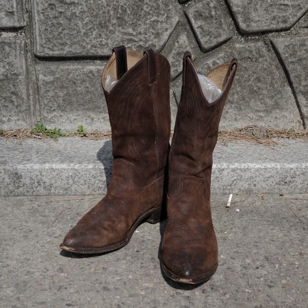 빈티지 frye 스웨이드 웨스턴 부츠
