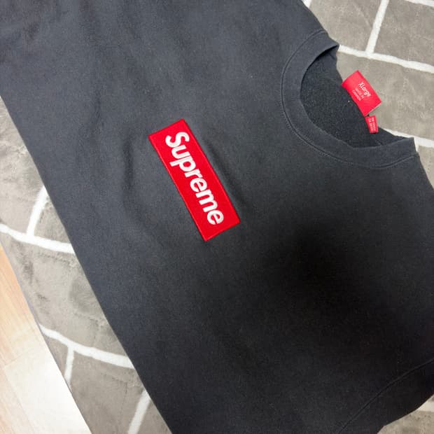 슈프림 박스로고 크루넥 블랙 (22FW) XL