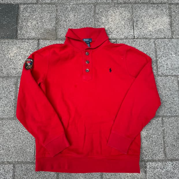 폴로 랄프로렌 레드 맨투맨 티셔츠