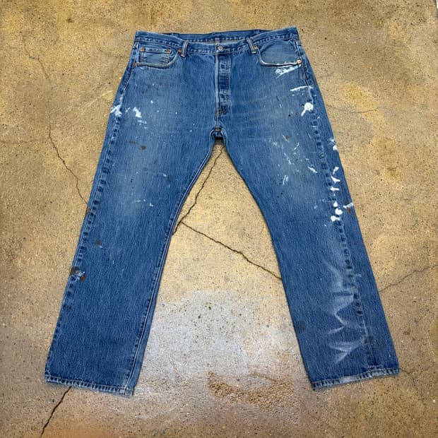00s USA  빈티지 리바이스 501 페인트 청바지
