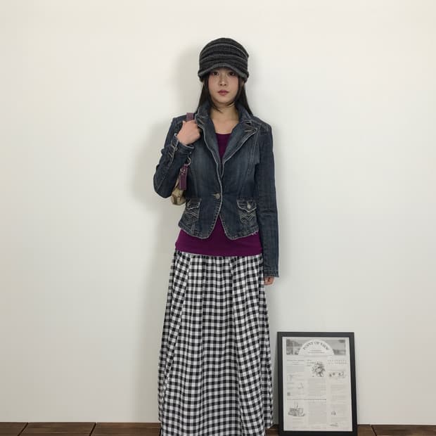 00s OZOC One Button Denim Jacket