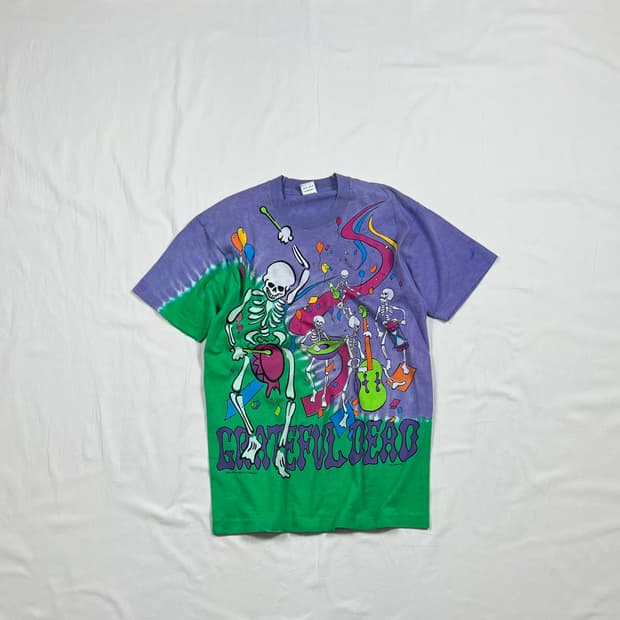 90‘s 92년도 그레이트풀데드 락밴드 타이다이 반팔티
