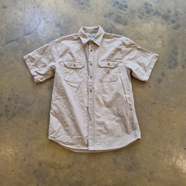 칼하트 빈티지 포켓 반팔 셔츠 L 베이지