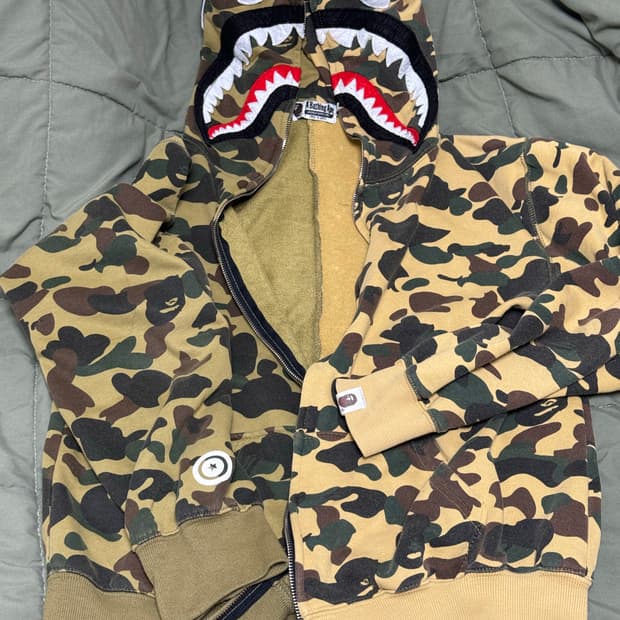 베이프 카모 샤크 풀집 후드집업xxl