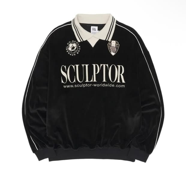 스컬프터 Velour Soccer Jersey Black  XL