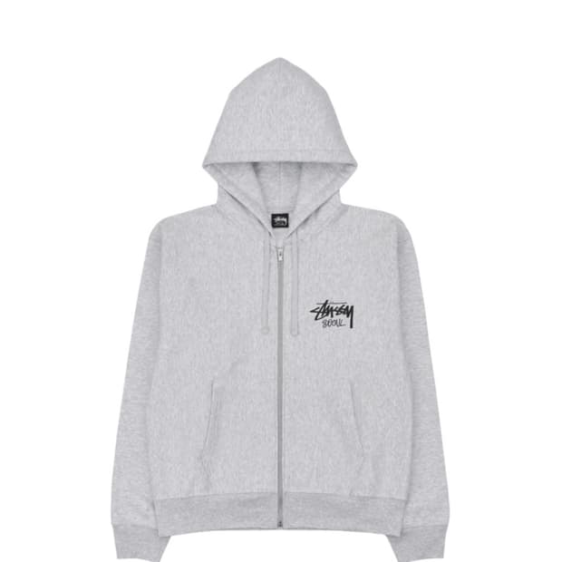 스투시 서울 후드집업 애쉬 헤더