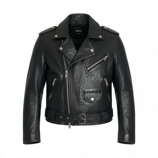 자라 버팔로 소가죽 라이더 자켓 L