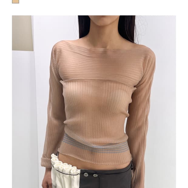 SHEER TANK TOP (SALMON BEIGE)