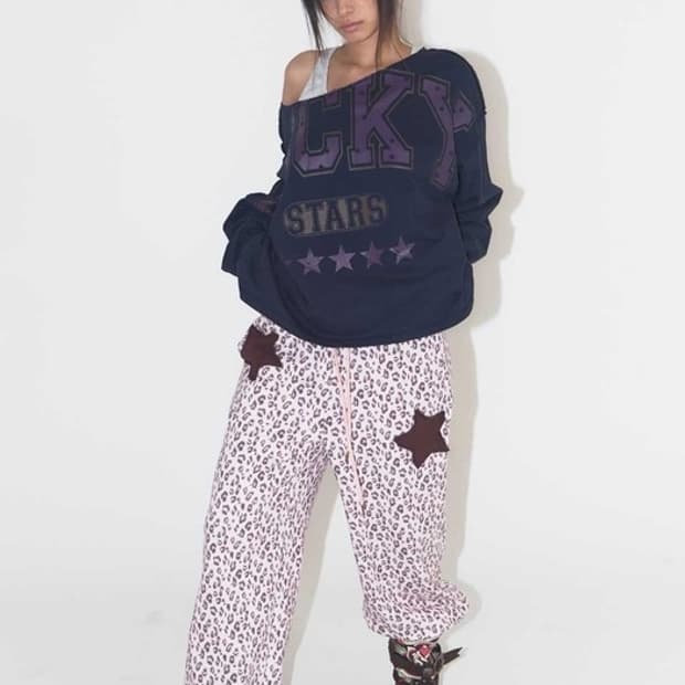 익스파이어드걸 Leopard BIG Sweatpants 레오파드 스웻팬츠