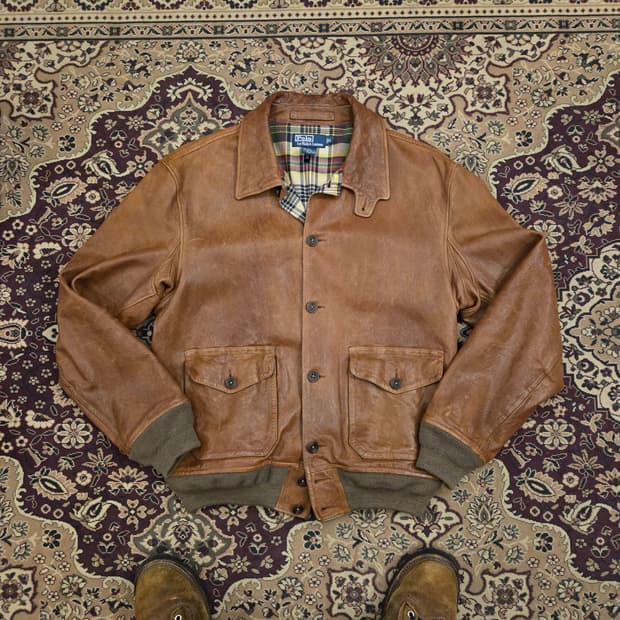 폴로 레더 자켓 L a1자켓 a2자켓