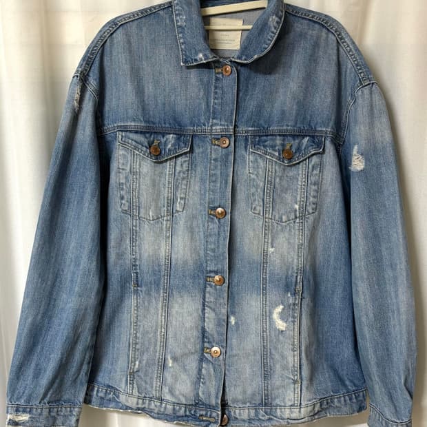 자라 WE DENIM 데님 자켓 데미지 워싱