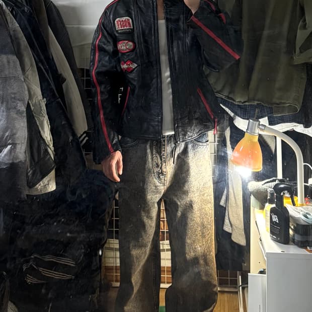 Rose Schott NYC 레이싱 레더 자켓 XL