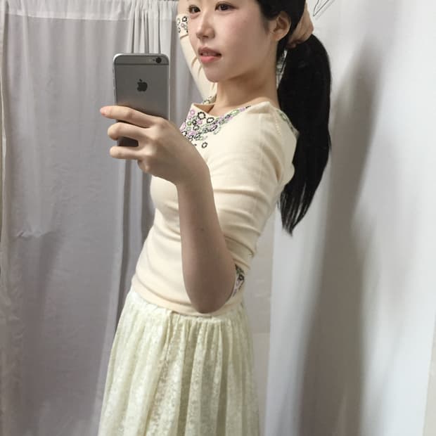 vintage flower short top jpn