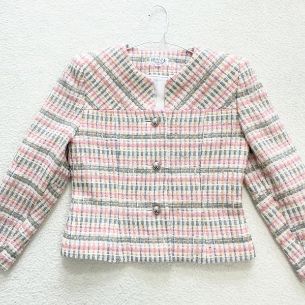 분홍실사고급트위드