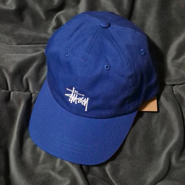 스투시 stussy 베이직 로우 캡 다크로열 블루