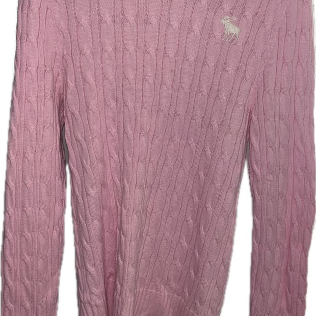 아베크롬비 핑크 케이블 니트 S