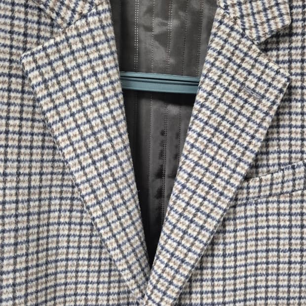 올젠 체크 캐시미어 코트 100 (상태최상)