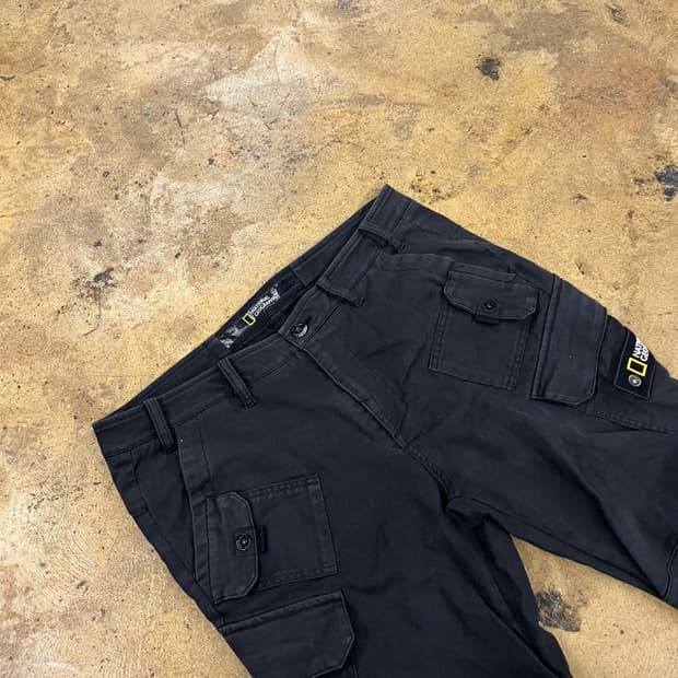 [정품/91] 내셔널지오그래픽 블랙 카고 바지 b18