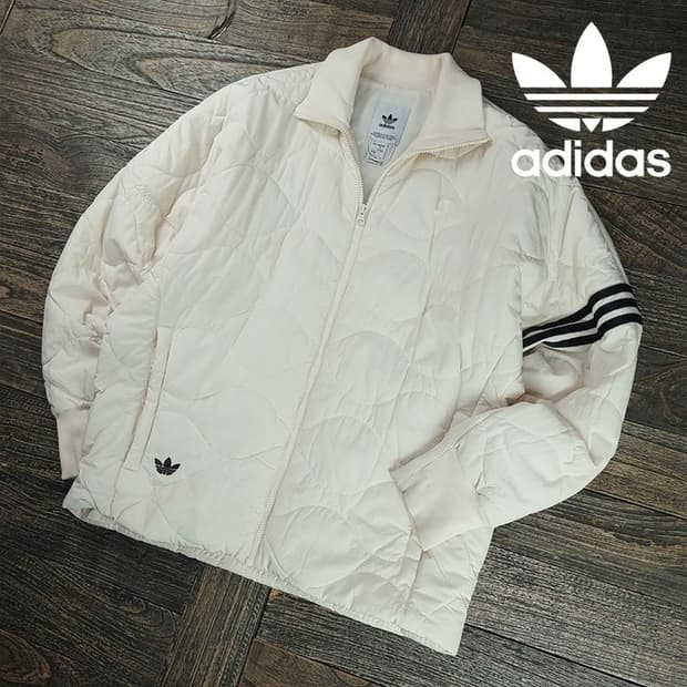 [아디다스] 불꽃 로고 자수 퀼팅 퀄팅 자켓 아이보리 M19727