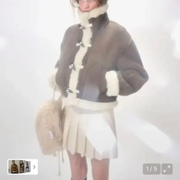 에트몽 etmon 하이넥 무스탕 브라운