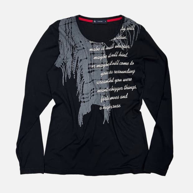 lettering printing long sleeve t-shirt