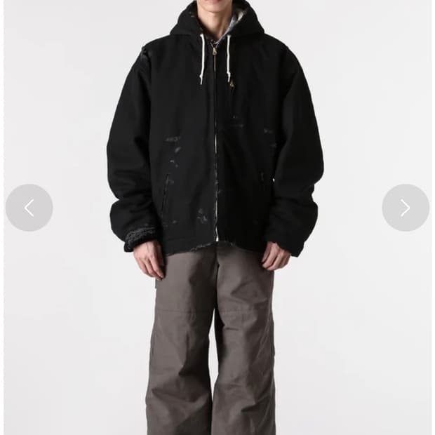 [L]Kamiya 카미야 보로 덕 블루종 블랙