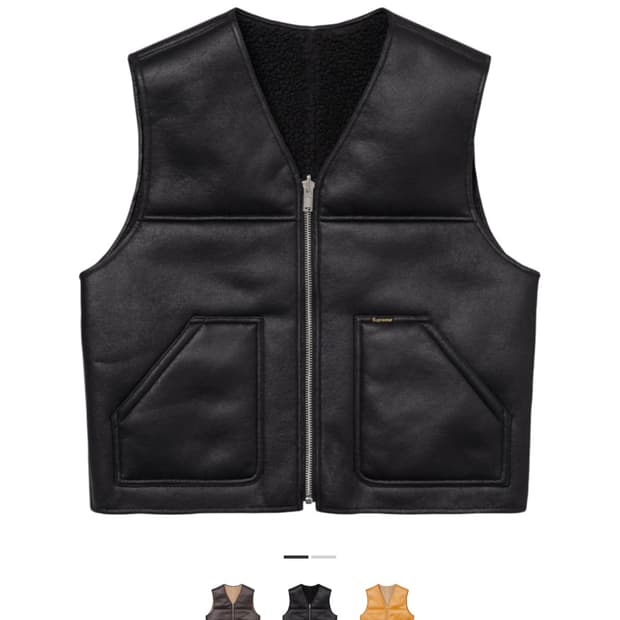 슈프림 리버시블 포우 셔링 베스트 블랙 XL