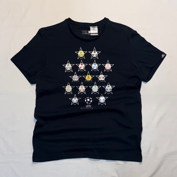 아디다스 챔피언스리그 풋볼 아카이브 티셔츠 블랙