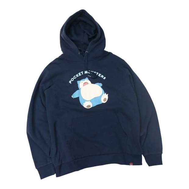 포켓몬스터 빈티지 잠만보 네이비 후드 티셔츠 (LL)