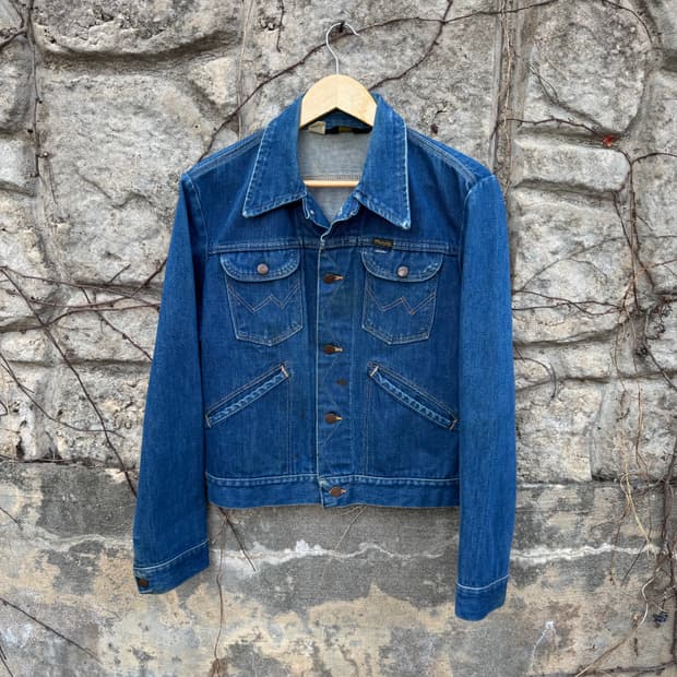 70~80s 랭글러 빈티지 126mj 웨스턴 데님 트러커 자켓 38