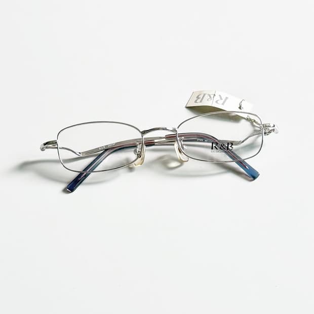 R&B EYEWEAR 실버 슬림 스퀘어 메탈 빈티지 안경