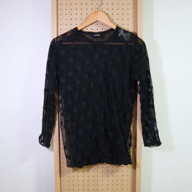 Tricot Dot Sheer Top